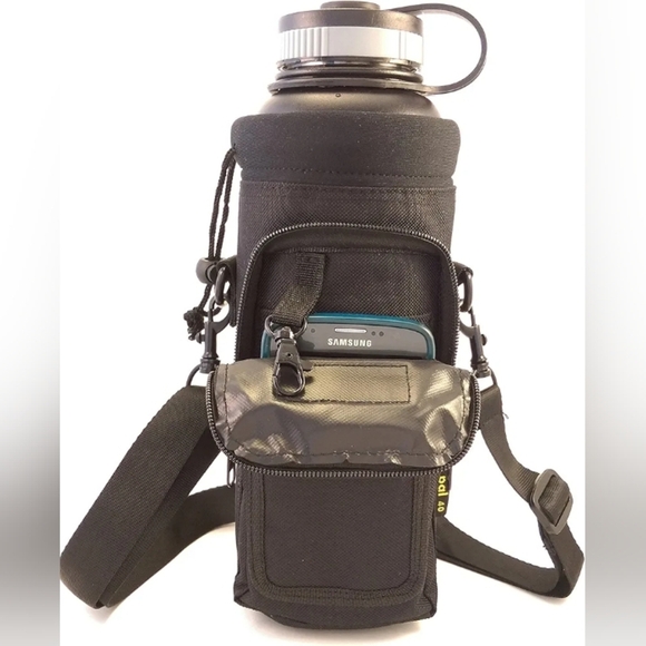 Black Crossbody Water Bottle Bag - Picture 8 of 9